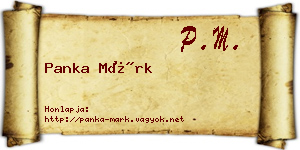 Panka Márk névjegykártya